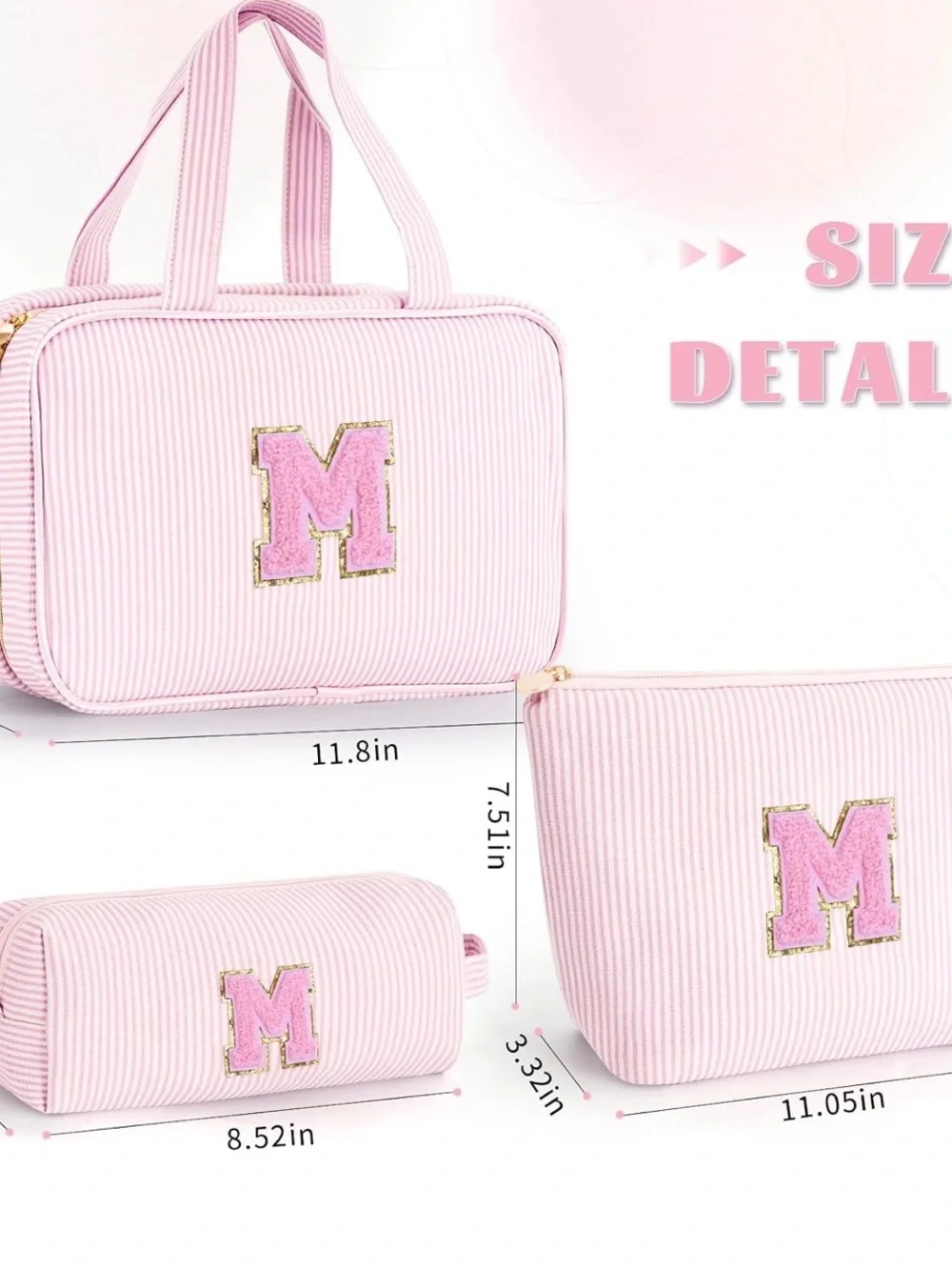 Pink Monogram M Travel Bag Set - Women's Cosmetics & Accessory Pouches